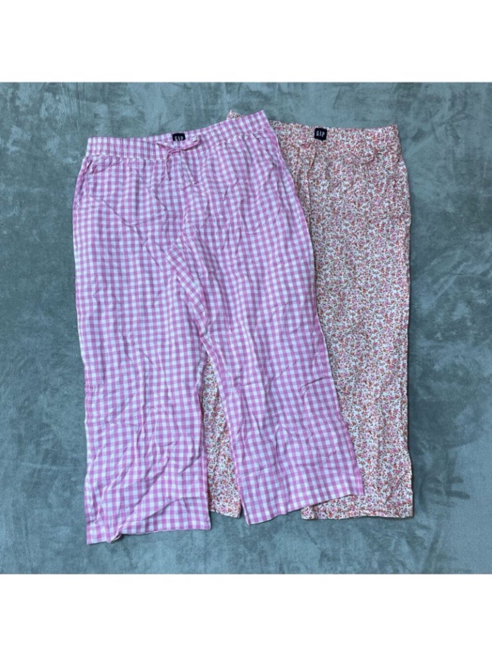 NWT Gap Women's XL Pajama Pants 2-Pack Pink Gingham & Floral Cotton C0849 - Picture 6 of 15